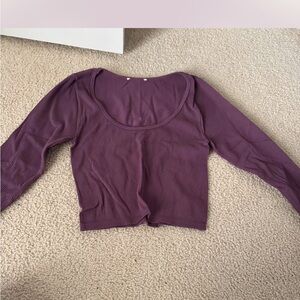 Purple Ribbed Women's Top
